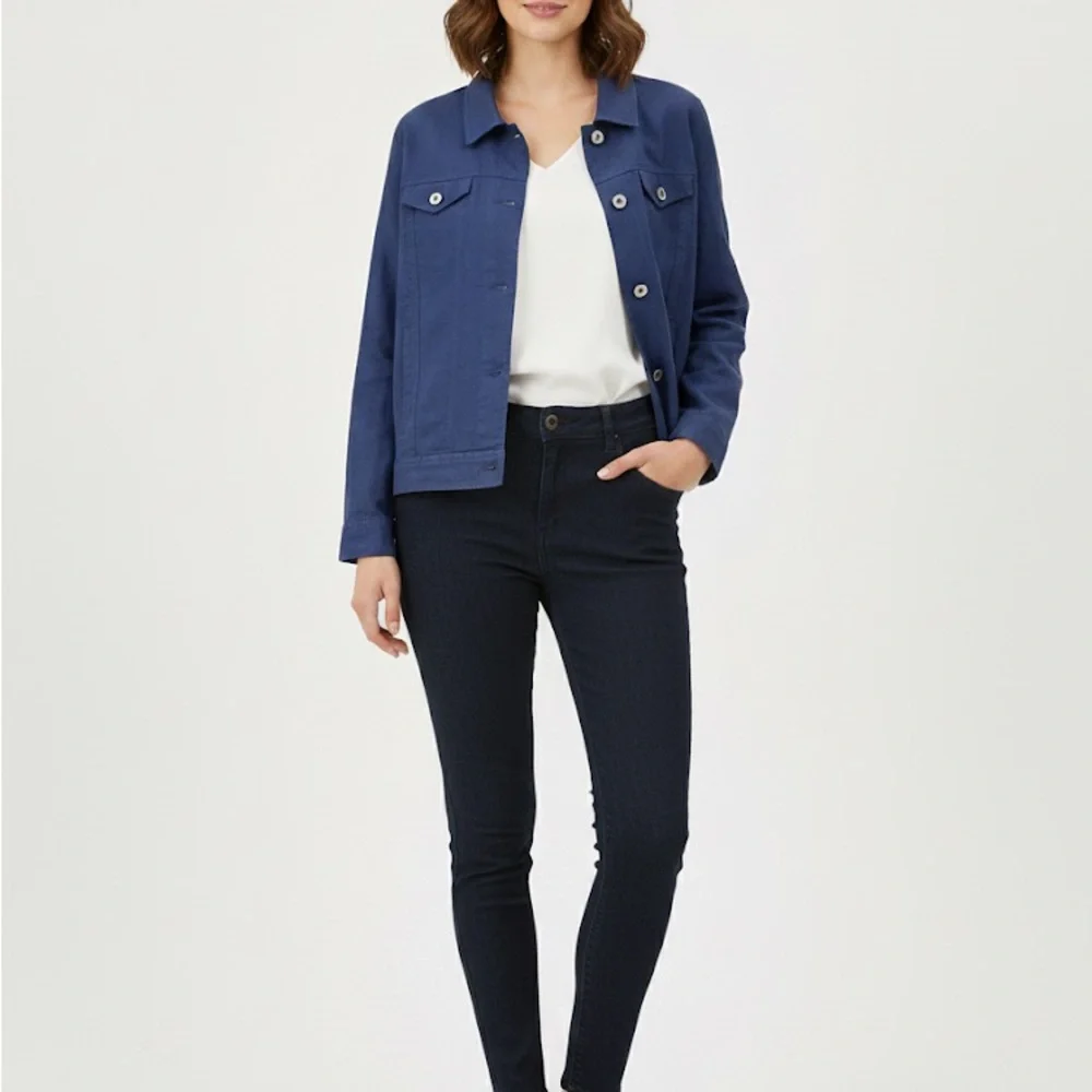 Coldwater Creek Deep Blue linen Jacket - Picture 4 of 6